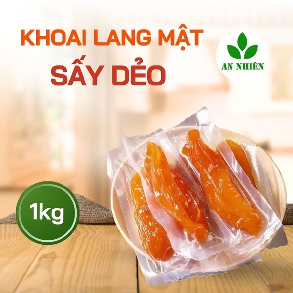 Khoai lang mật sấy dẻo không đường nguyên củ hút chân không 1kg