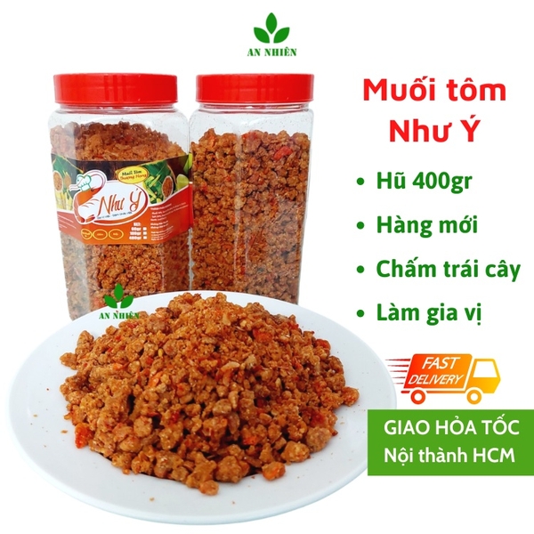 Muối tôm Như Ý chính hãng hũ 400gr, đặc sản muối tôm An Giang