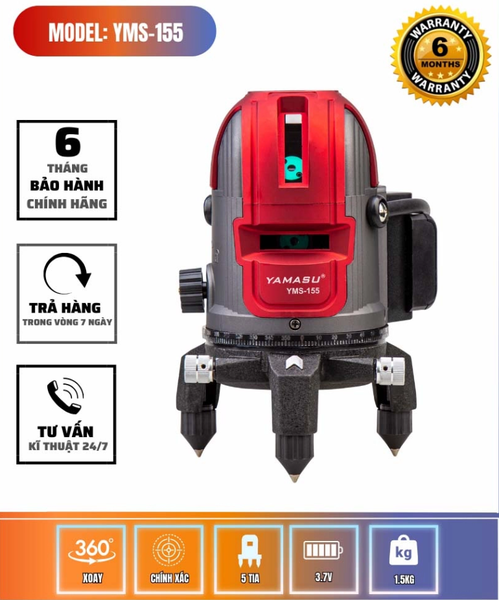 Máy cân mực laser 5 tia xanh YAMASU YMS-155