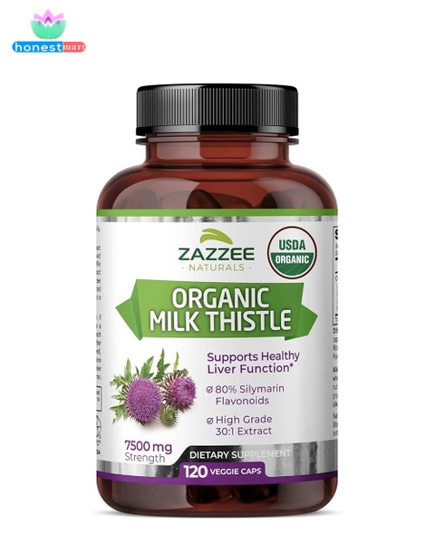 ho-tro-gan-zazzee-organic-milk-thistle-7500mg-120-vien