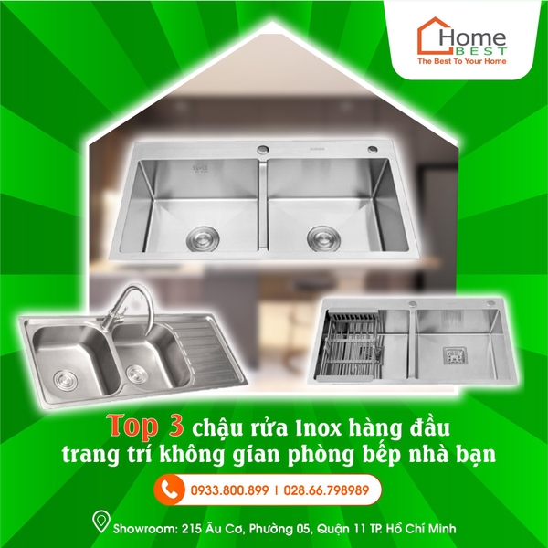 Top 3 chậu rửa hàng đầu trang trí không gian phòng bếp nhà bạn