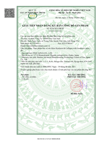 Nước uống Fine Japan Hyaluron & Collagen with Swallow's Nest 10 Chai x 50ml