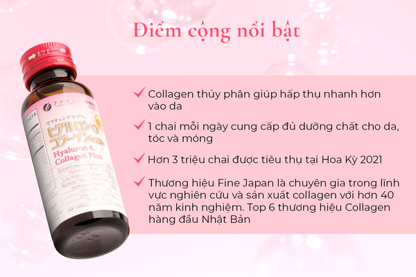 Nước uống dưỡng da Fine Japan Hyaluron & Collagen Plus 10 Chai 50ml