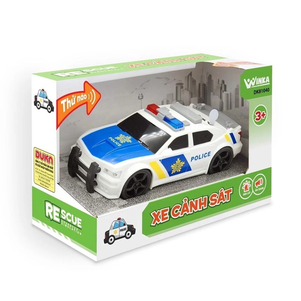 Đồ Chơi Duka: Xe Cảnh Sát Kết Hợp Ánh Sáng Và Âm Thanh