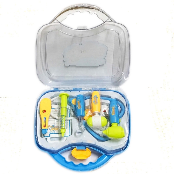 Bộ đồ chơi bác sĩ DUKA màu xanh có đèn báo - Quai xách tròn