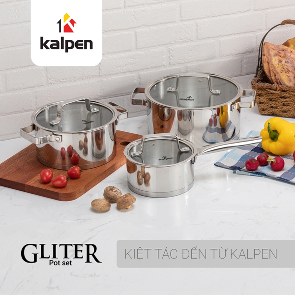 Vệ sinh bộ nồi inox 304 cao cấp 5 đáy gliter kalpen