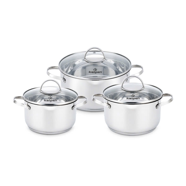 Bộ nồi 3 chiếc Inox cao cấp 5 đáy Kalpen Lermat L1Pro