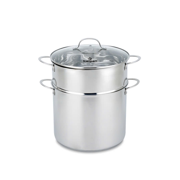 Nồi luộc gà Inox cao cấp kèm xửng hấp Kalpen Lermat 30cm