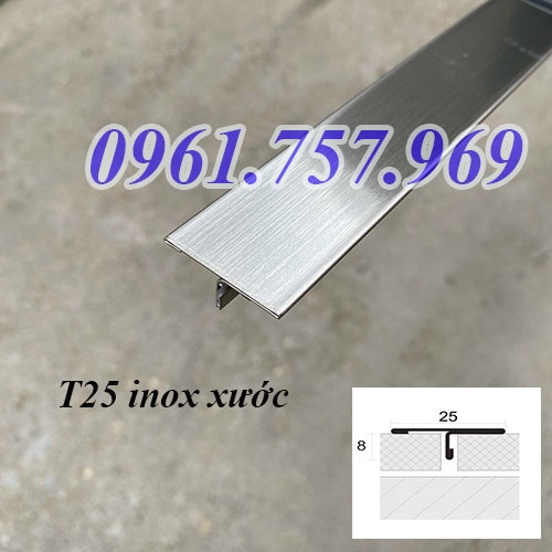 Nẹp T25 inox 304, nẹp inox T25, nẹp chữ T inox 304 Nẹp Kim Loại 969