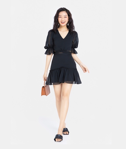 Áo kiểu cổ tim tay nhún