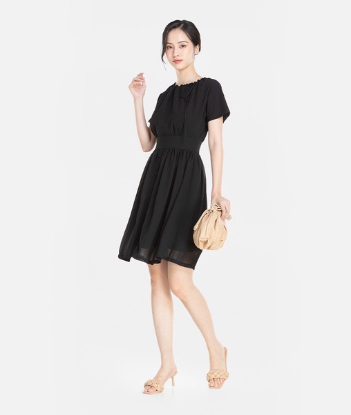 Đầm chiffon xếp nhún