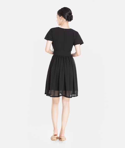 Đầm chiffon xếp nhún