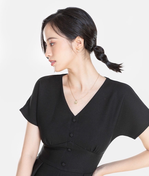 Đầm cotton tay phồng
