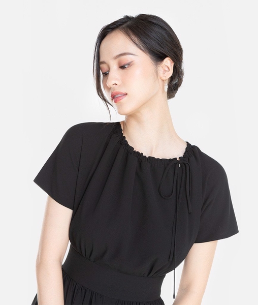 Đầm chiffon xếp nhún