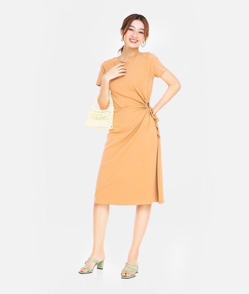 Đầm thun rút vòng tròn eo
