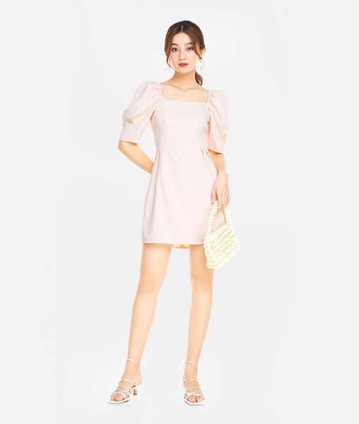Đầm cotton tay phồng