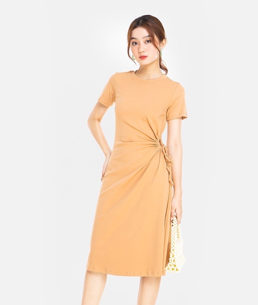 Đầm thun rút vòng tròn eo