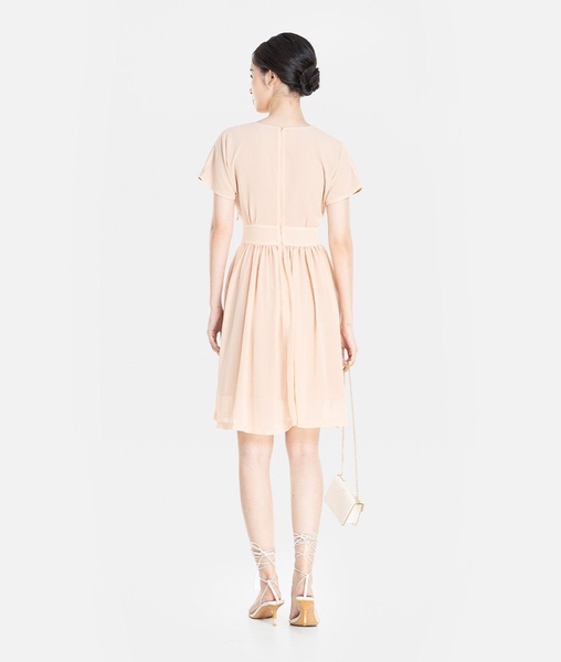 Đầm chiffon xếp nhún