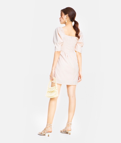 Đầm cotton tay phồng