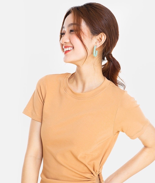Đầm thun rút vòng tròn eo
