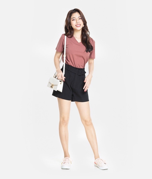 Áo thun trơn cổ tim