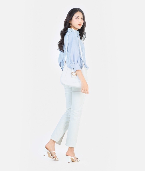 Sơ mi vạt đắp tay liền