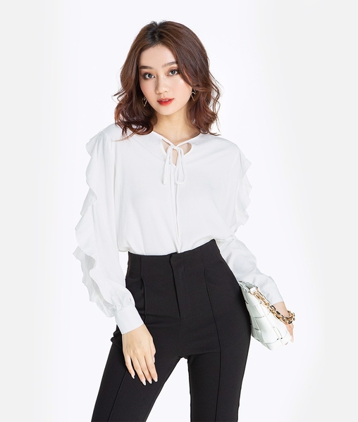Áo bèo tay nơ cổ