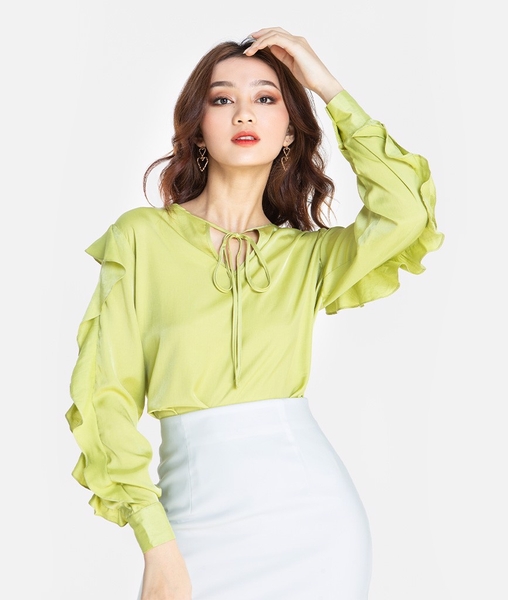 Áo bèo tay nơ cổ