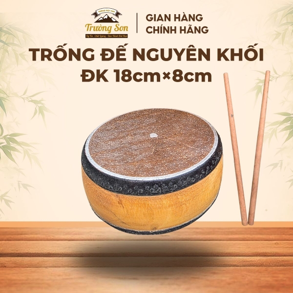 Trống Đế Nguyên Khối 18×8cm Gỗ Mít Da Trâu