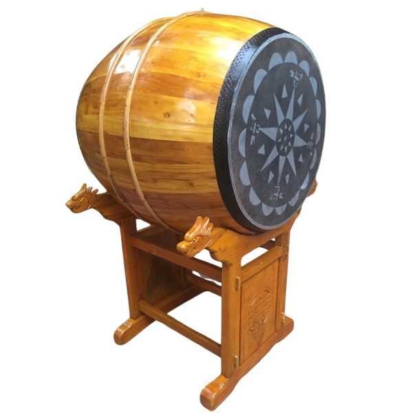 Trống Đình Chùa 90×110cm Gỗ Mít Da Trâu