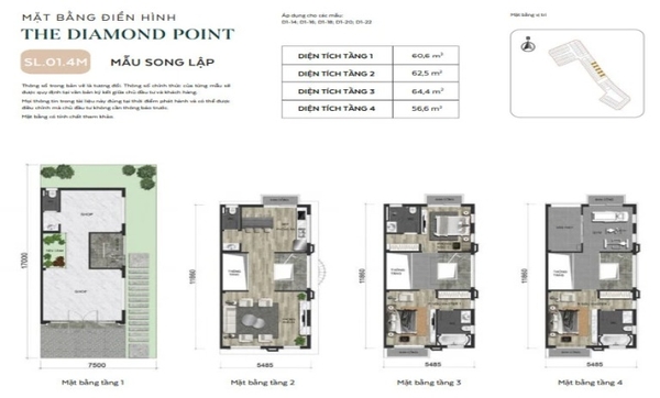 Chuyển nhượng suất ngoại giao đẹp nhất biệt thự song lập tại dự án The Diamond Point (khu đấu giá C14 Phúc Đồng, Long Biên, Hà Nội).
