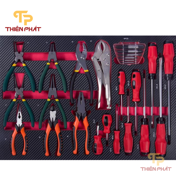 Tủ đồ nghề 7 ngăn 421 chi tiết Thiên Phát TP1702a cho gara sửa chữa oto, xưởng cơ khí