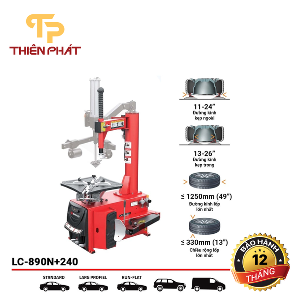 Máy ra vào lốp xe ô tô, kèm bộ hỗ trợ tiêu chuẩn Italy Bright LC-890N+240