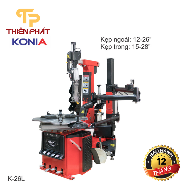 Máy tháo lốp không lơ via, kèm bộ hỗ trợ và bộ nâng lốp Konia K-26L - 12-26 inch
