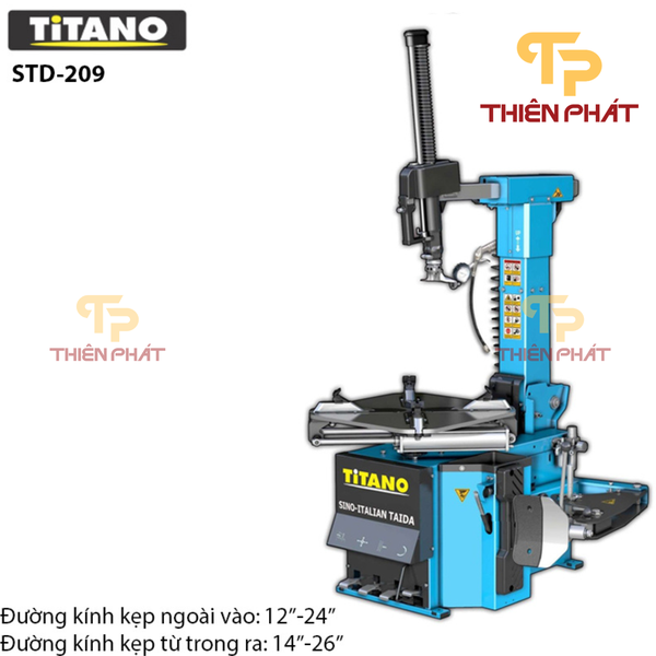 Máy ra vào lốp xe con công nghệ Italy Titano STD-209 - Mâm 12-24 inch