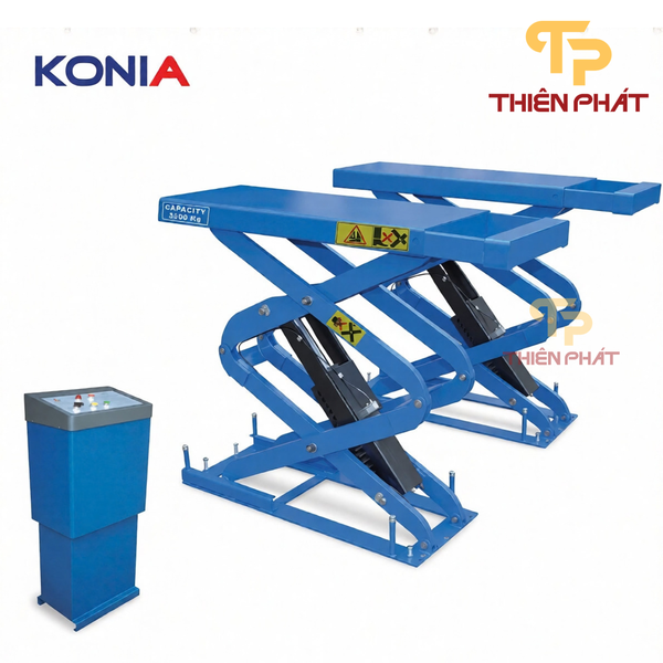 Cầu nâng cắt kéo 3.5 tấn, móng chìm Konia KGC-3.5S