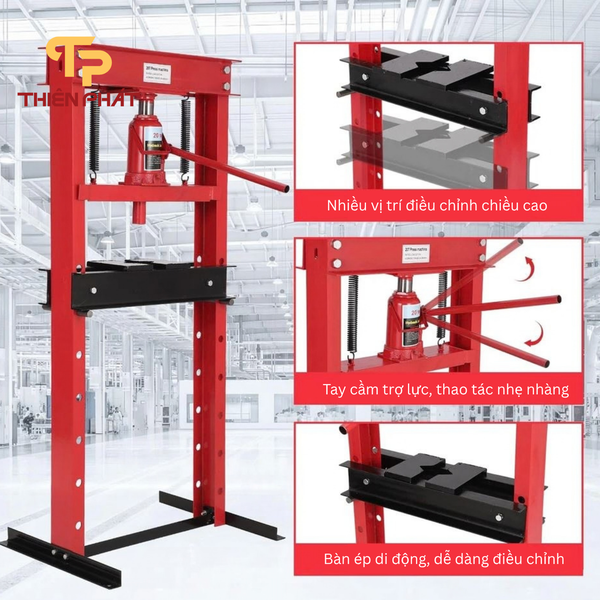 Bàn ép thủy lực 20 tấn có đồng hồ Thiên Phát TP34