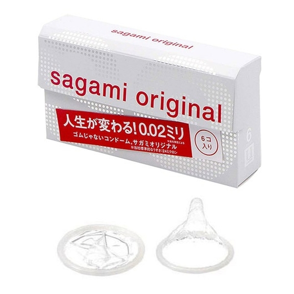 Bao cao su Sagami Original 0.02mm - hộp 6 chiếc