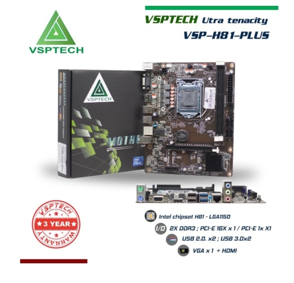 Mainboard VSPTECH H81 PLUS Chính hãng