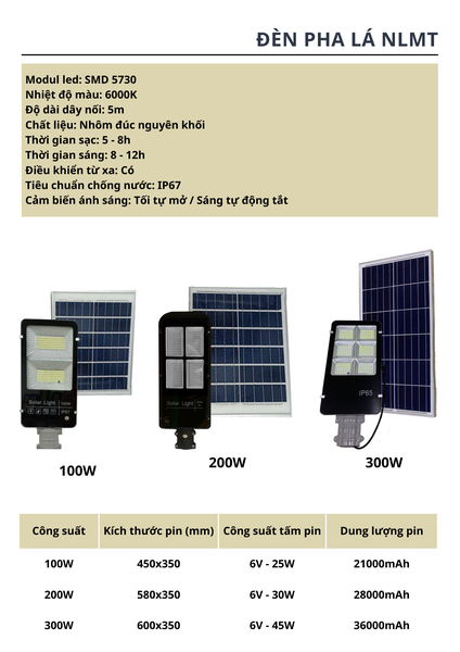 Đèn Pha Lá Solar NLMT