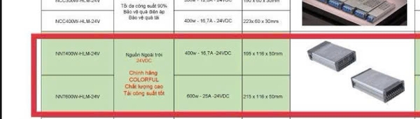 Nguồn Ngoài trời 24VDC Chính hãng COLORFUL Chất lượng cao Tải công suất tốt