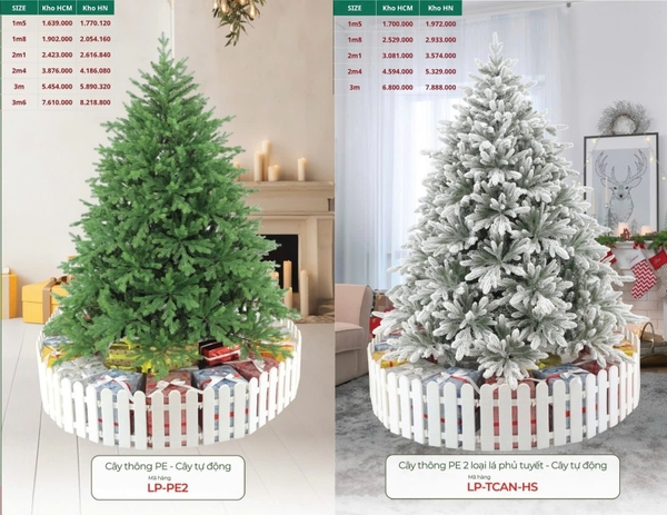 Cây Thông PE 2 loại lá phủ tuyết
