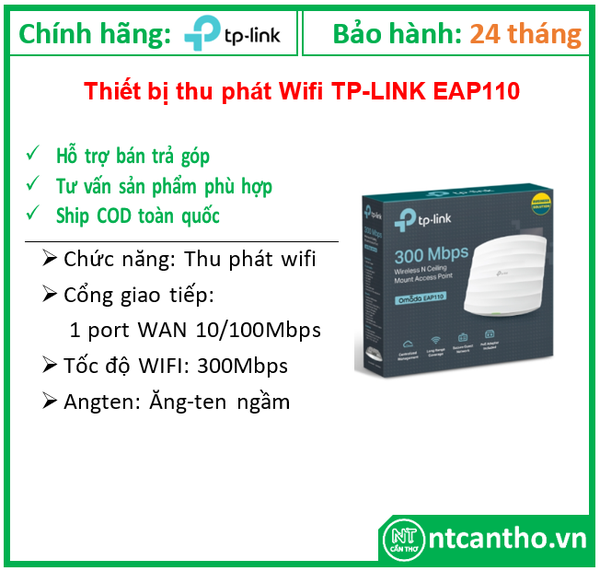 Thiết bị thu phát vô tuyến TP-LINK EAP110; 24T