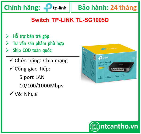 Switch TP Link  TL-SG1005D -- 5P/1GB; 24T