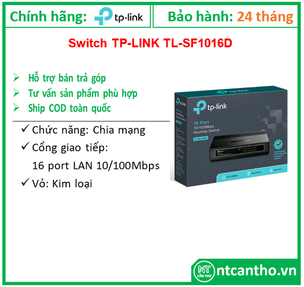 Switch TP-LINK_TL-SF1016D --> 16P/100; 24T