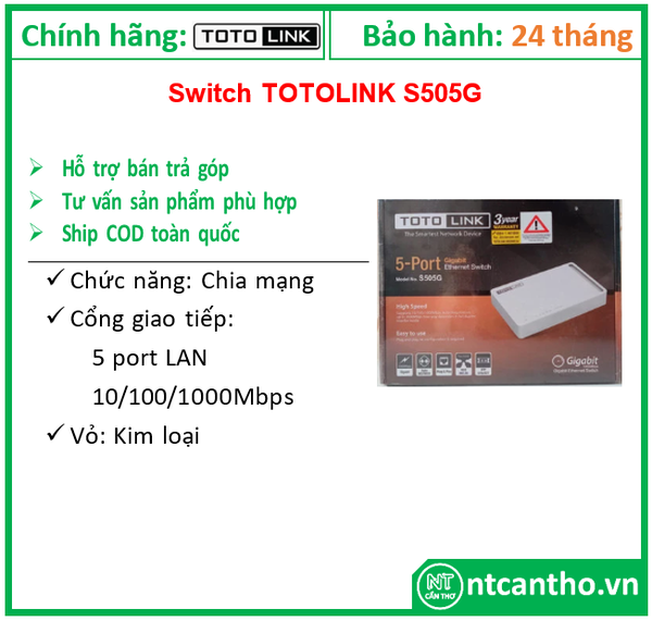 Switch TOTOLINK 5/1000 - (1GB) S505G ; 24T