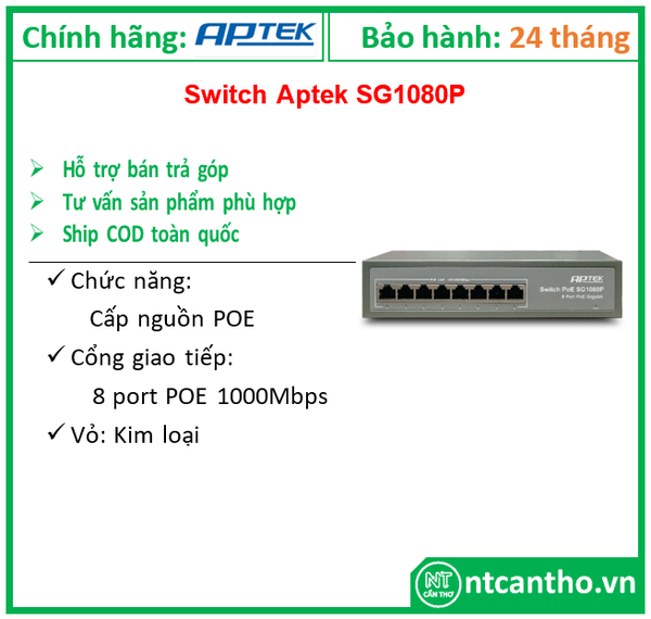 Switch POE  8P/1GB  - SG1083P Aptek  24T