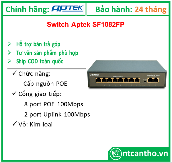 Switch Aptek SF1082FP -8 Prot POE 100; 24T