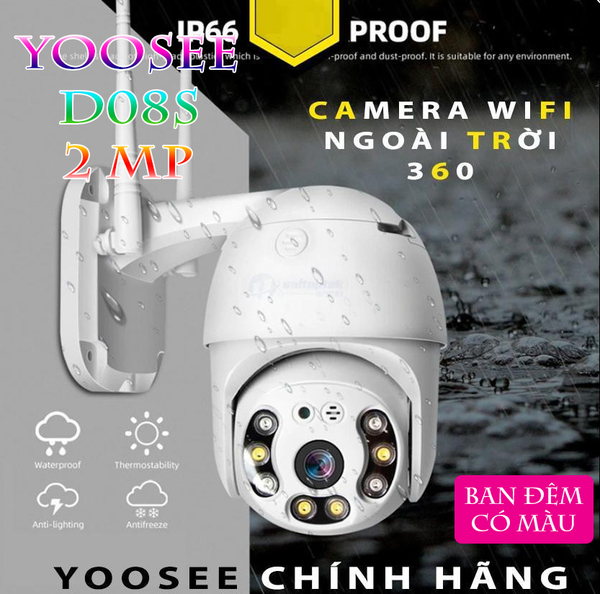 Camera IP Wifi Ngoài Trời Yoosee GW-D08S (2MP, có màu ban đêm, đàm thoại 2 chiều); 06T