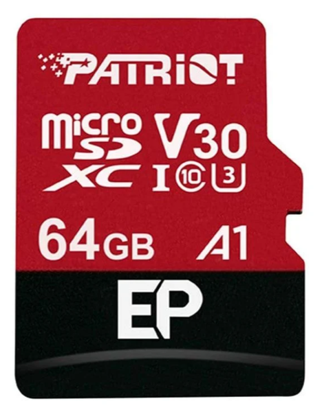 Thẻ nhớ Patriot EP Seris 64GB Micro V30 A1 Tốc độ 100M, (Kèm Adapter); BH: 3 năm